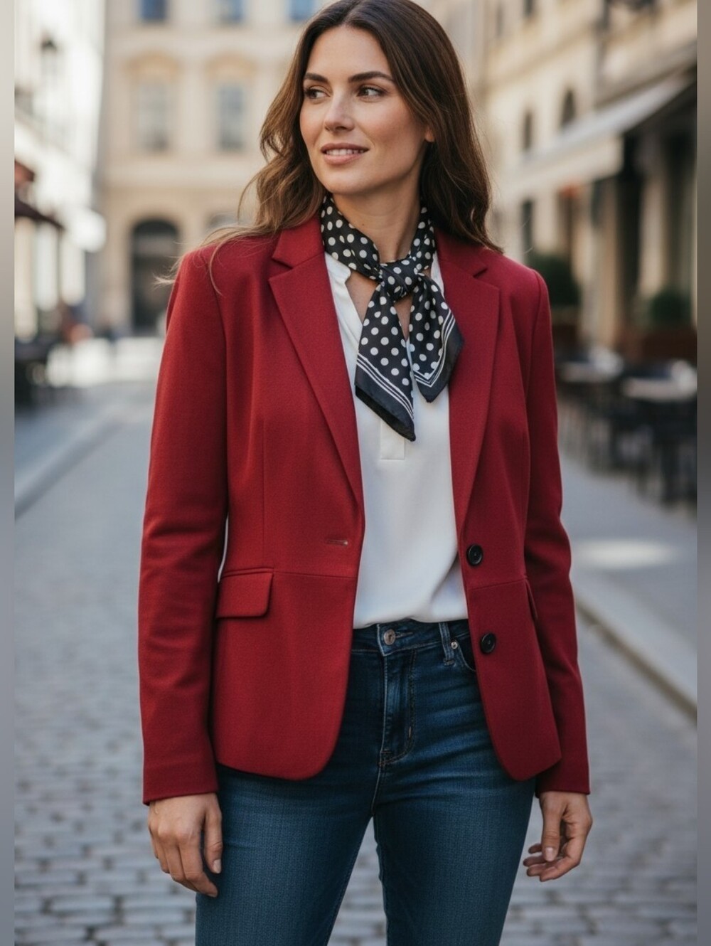 Studio I Vibrant Red Blazer Jacket Long Sleeves Sz. 14 Y2k